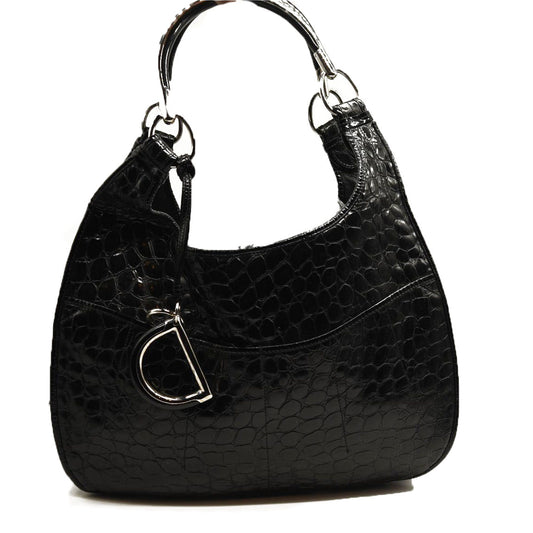 DIOR/Christian Dior Shoulder Bag Black Patent Leather