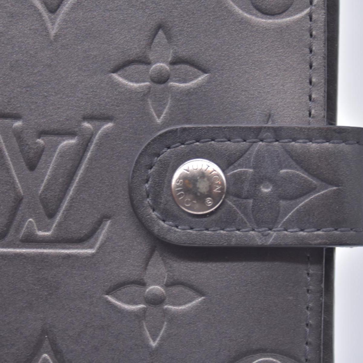 $780 2002 Louis Vuitton Mat Monogram Medium Ring Agenda Cover Black CA1012 CONSIGNMENT