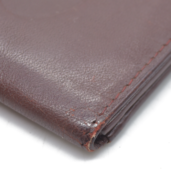 $580 Cartier Vintage Leather Square Coin Purse Wallet Burgundy CONSIGNMENT