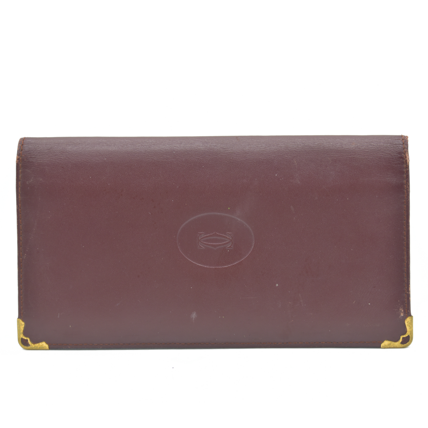 $800 Cartier Vintage Burgundy Bifold Leather Wallet CONSIGNMENT