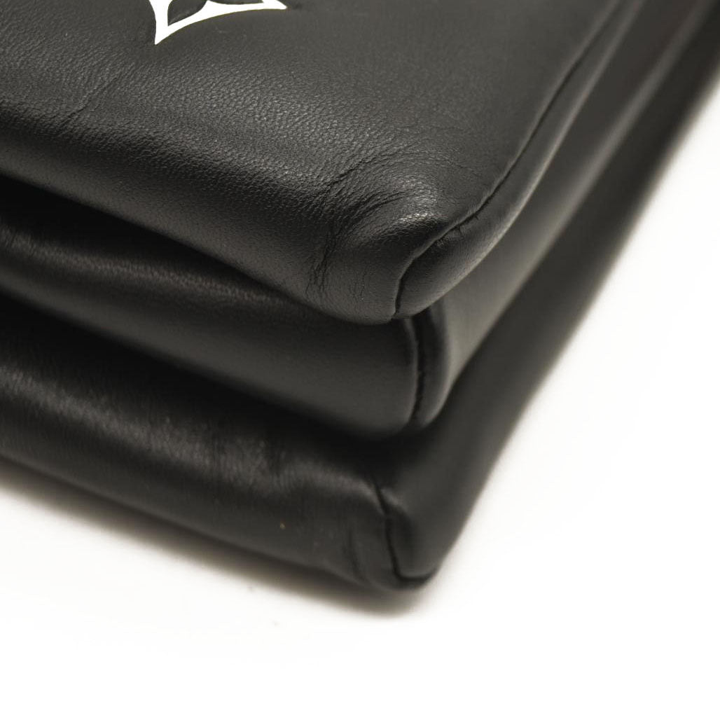 LOUIS VUITTON Lambskin Embossed Monogram Coussin PM Black White