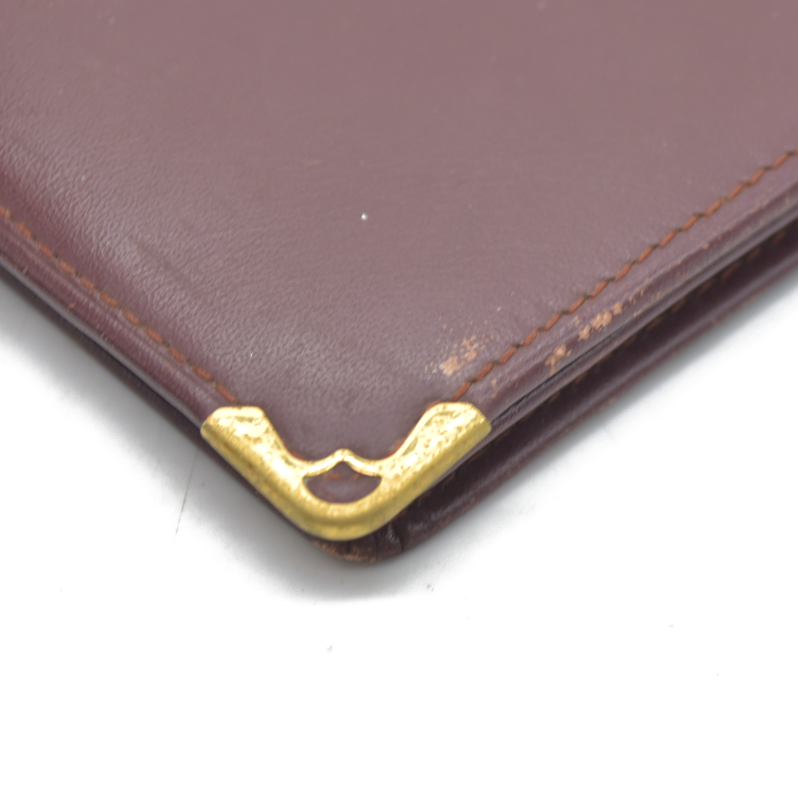 $800 Cartier Vintage Burgundy Bifold Leather Wallet CONSIGNMENT