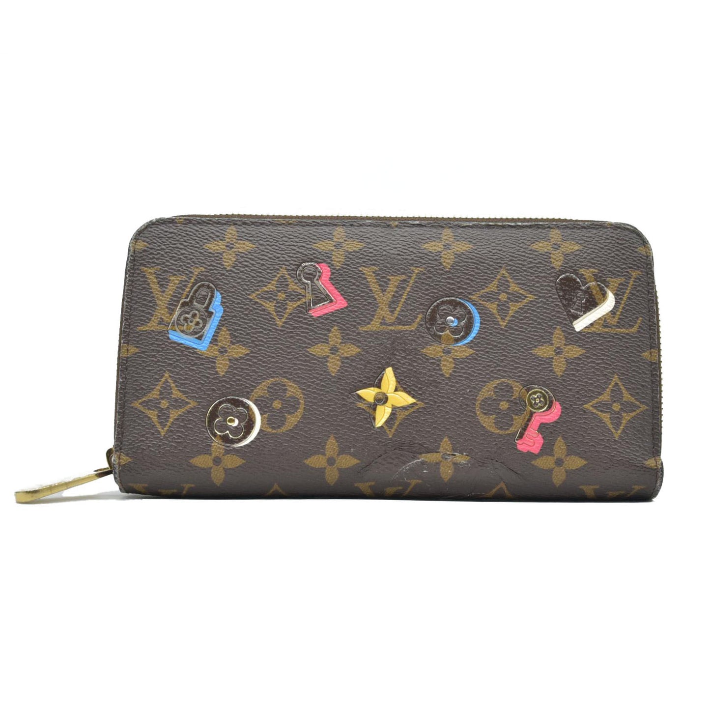 $915 2019 LOUIS VUITTON Monogram Love Lock Zippy Wallet CONSIGNMENT MI0159