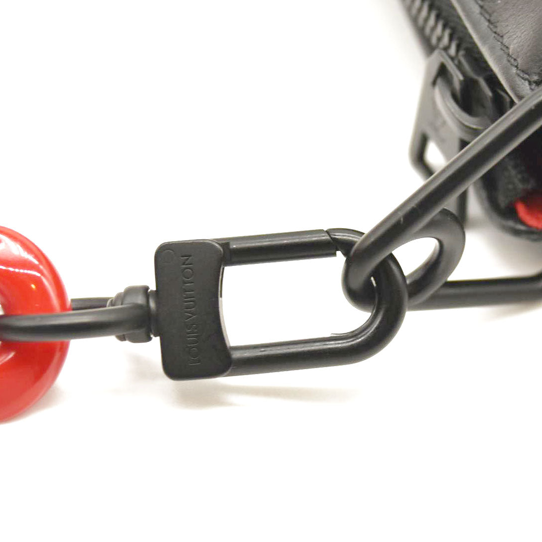 LOUIS VUITTON Lambskin Embossed Monogram Coussin PM Black White