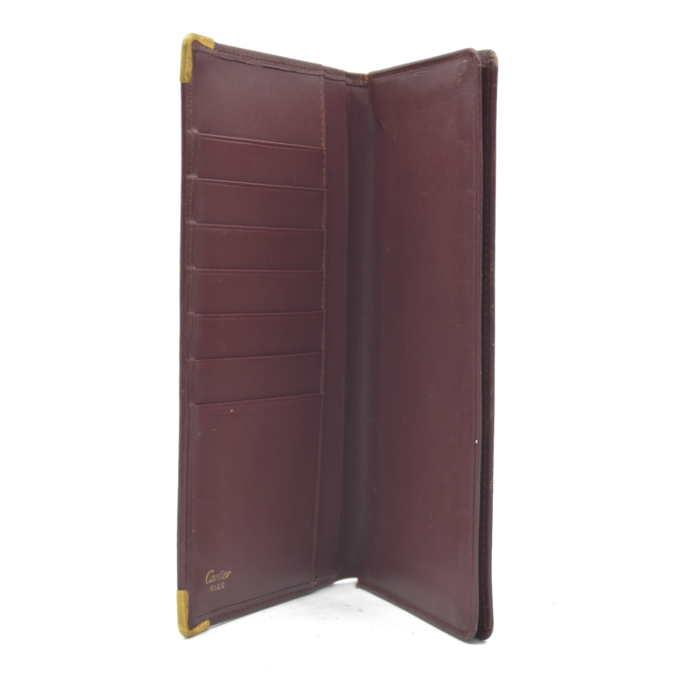 $800 Cartier Vintage Burgundy Bifold Leather Wallet CONSIGNMENT
