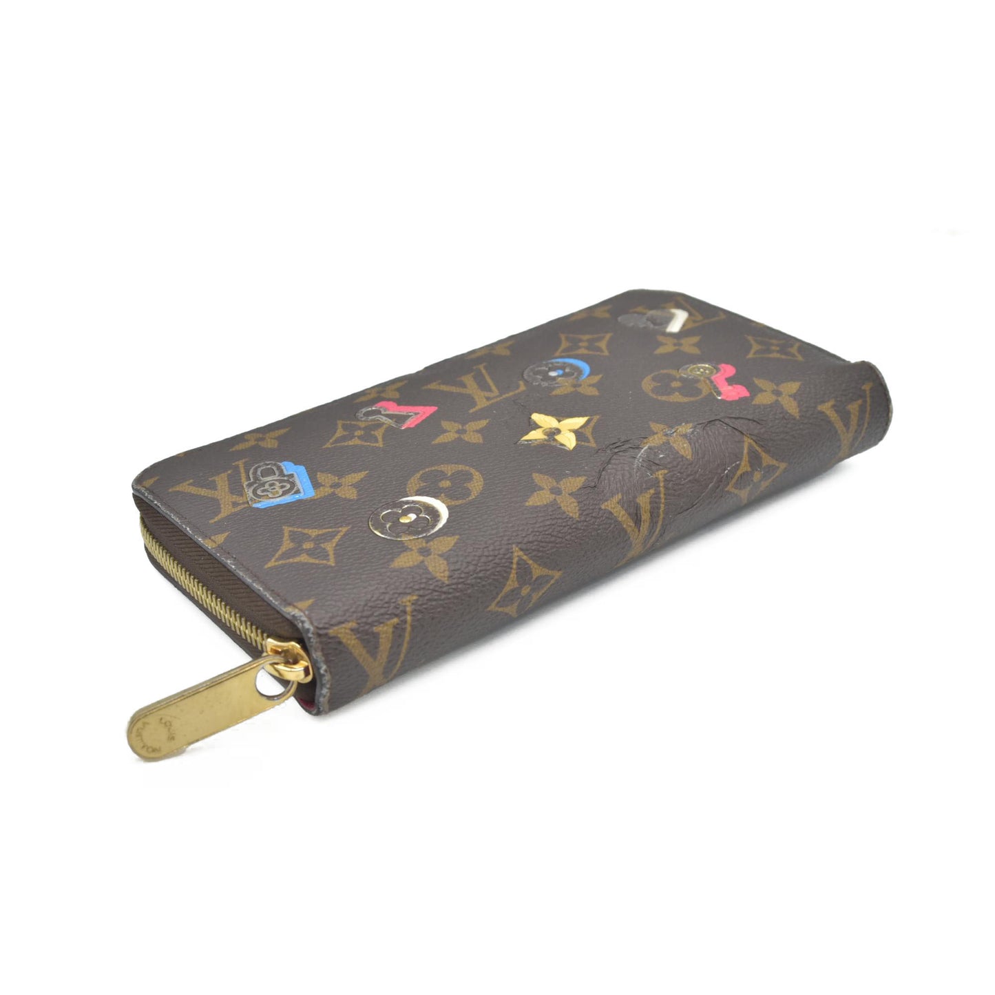 $915 2019 LOUIS VUITTON Monogram Love Lock Zippy Wallet CONSIGNMENT MI0159