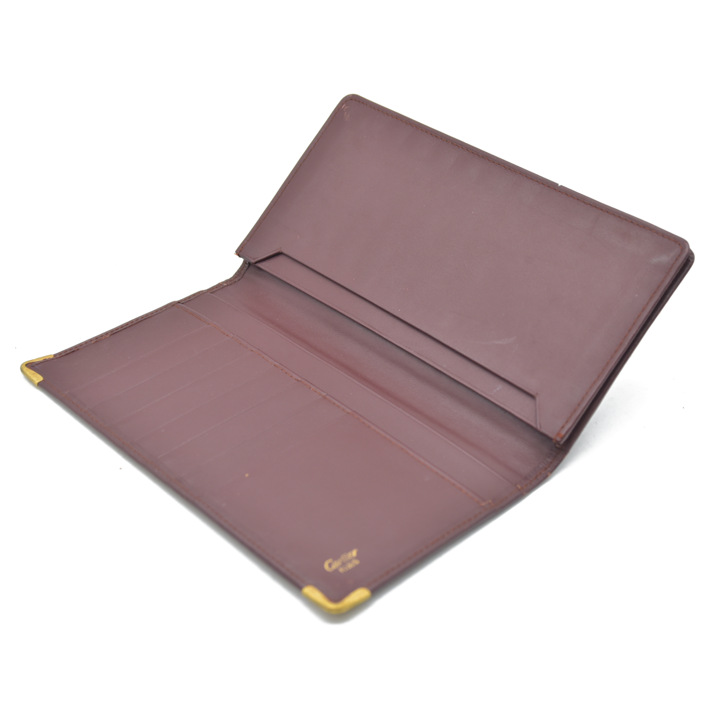$800 Cartier Vintage Burgundy Bifold Leather Wallet CONSIGNMENT
