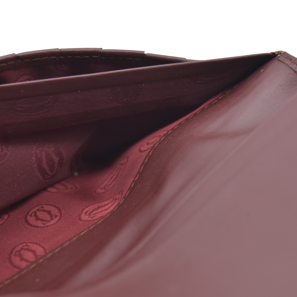 $800 Cartier Vintage Burgundy Bifold Leather Wallet CONSIGNMENT