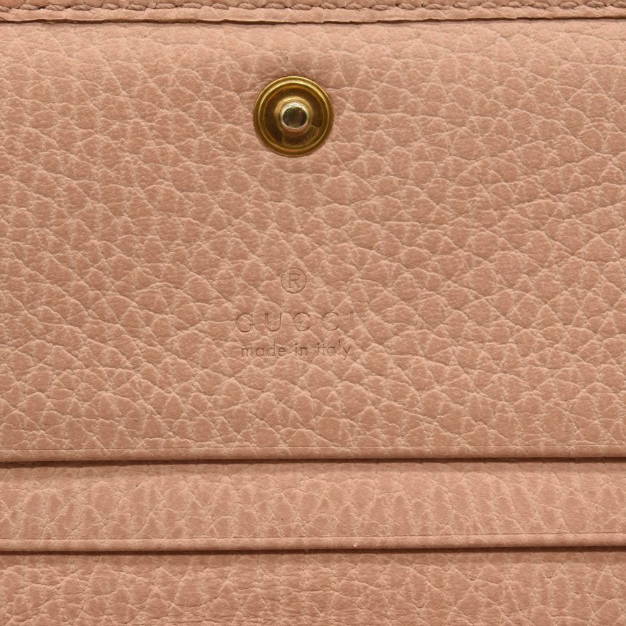 GUCCI Calfskin Butterfly Farfalla Compact Wallet Perfect Pink