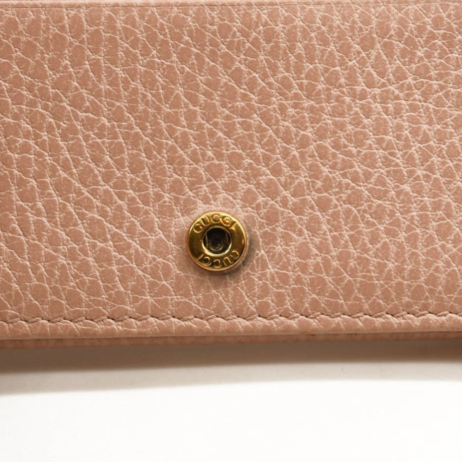 GUCCI Calfskin Butterfly Farfalla Compact Wallet Perfect Pink