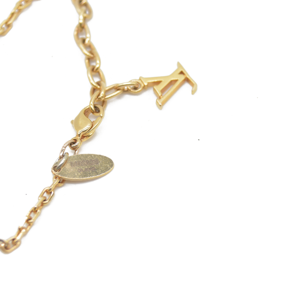 $405 Louis Vuitton Gamble Bracelet Pink Crystals Gold LV CONSIGNMENT
