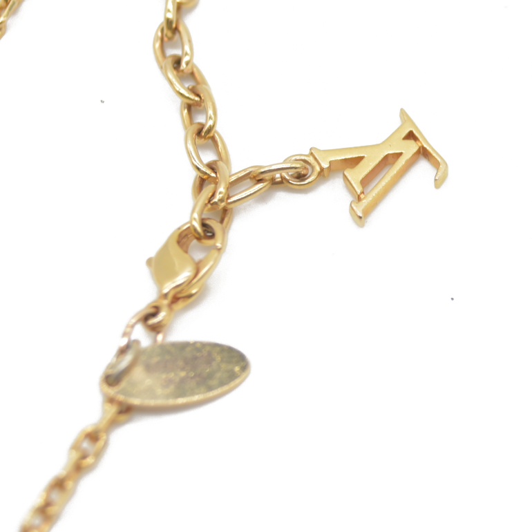 $405 Louis Vuitton Gamble Bracelet Pink Crystals Gold LV CONSIGNMENT