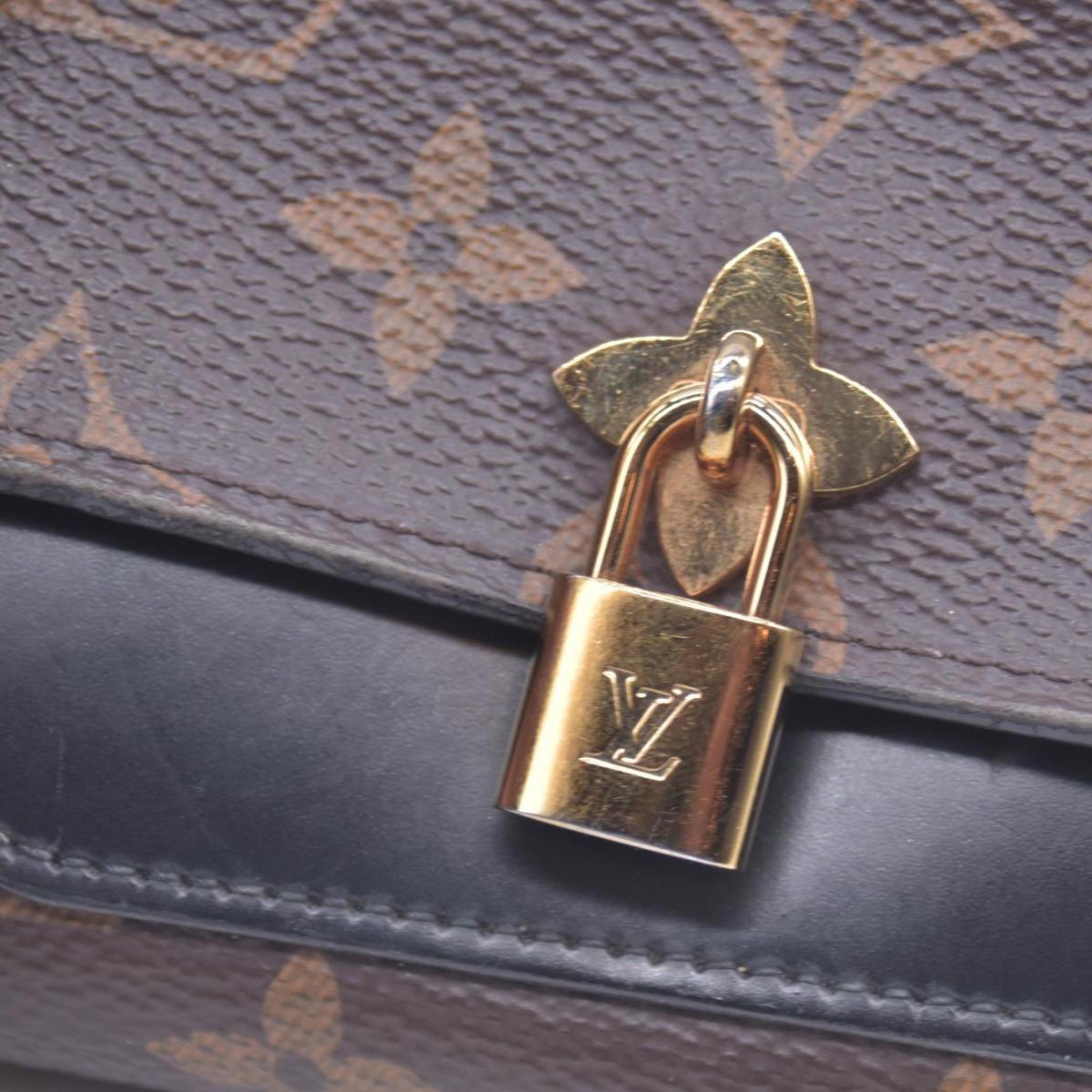2012 Louis Vuitton Monogram Flower Lock Compact Wallet Black SP4182 CONSIGNMENT