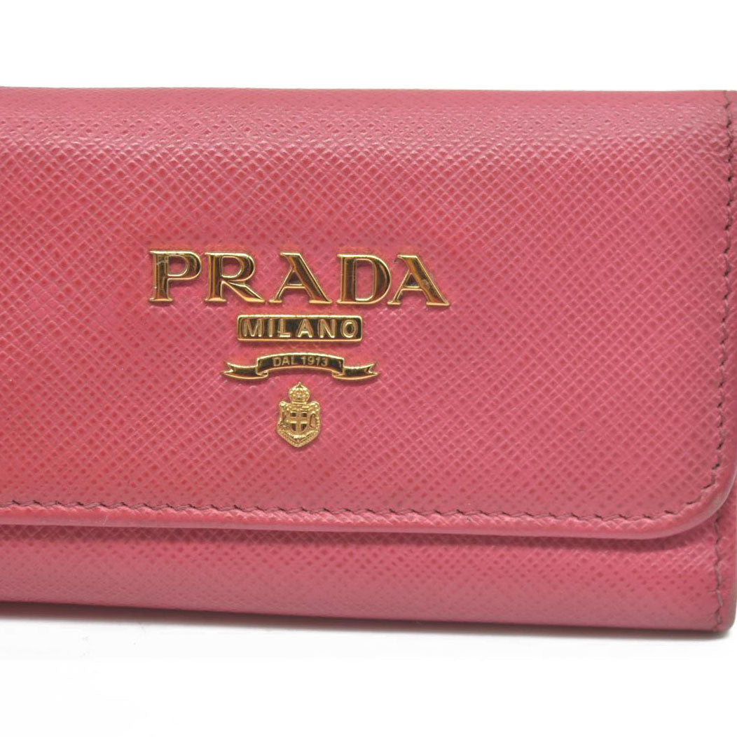 Prada Saffiano Metal Leather Wallet Pink