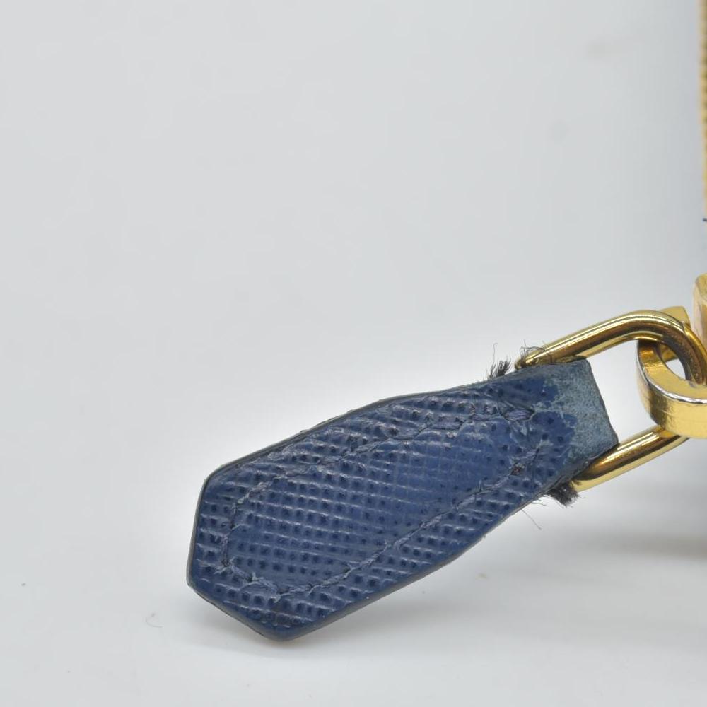$1050 Prada Saffiano Metal Double Snap Travel Wallet Cobalto CONSIGNMENT
