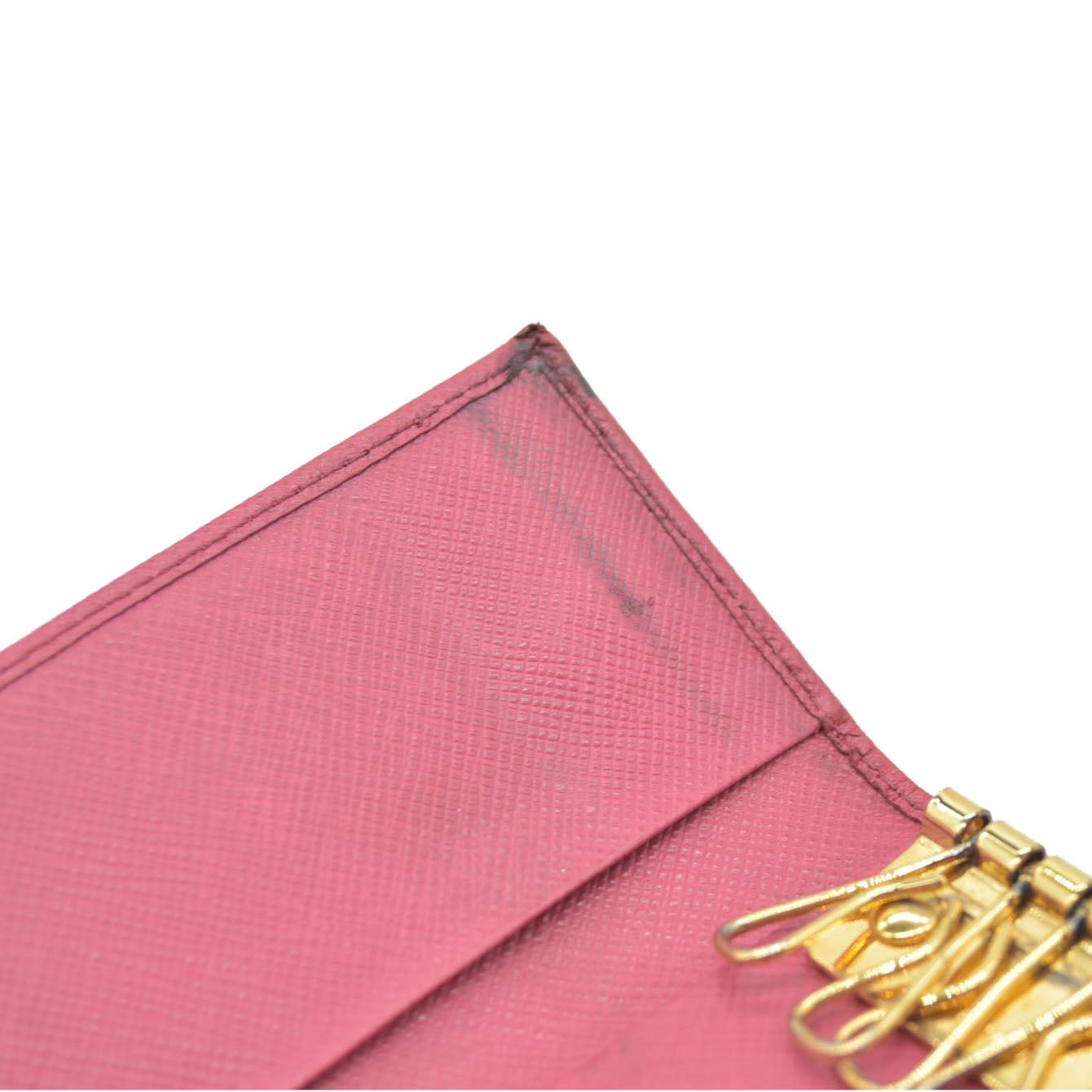 Prada Saffiano Metal Leather Wallet Pink