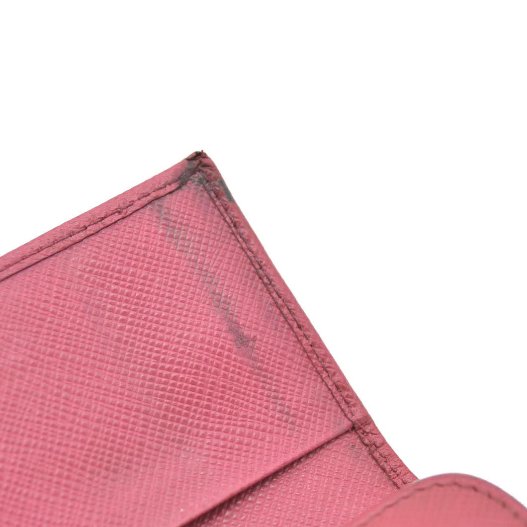 Prada Saffiano Metal Leather Wallet Pink