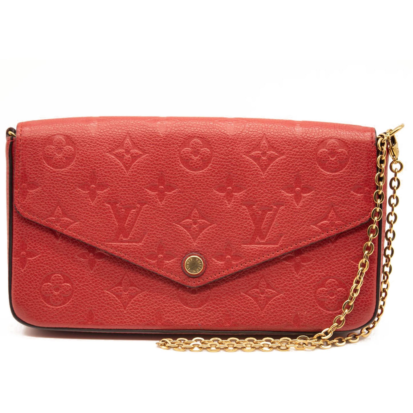 LOUIS VUITTON Empreinte Pochette Felicie Chain Wallet Cherry