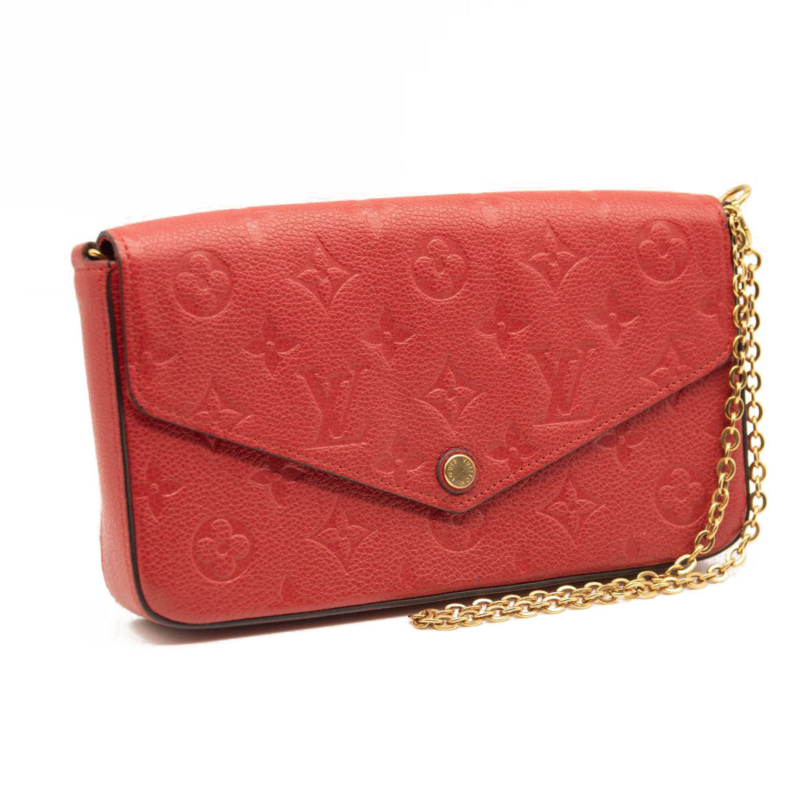 LOUIS VUITTON Empreinte Pochette Felicie Chain Wallet Cherry