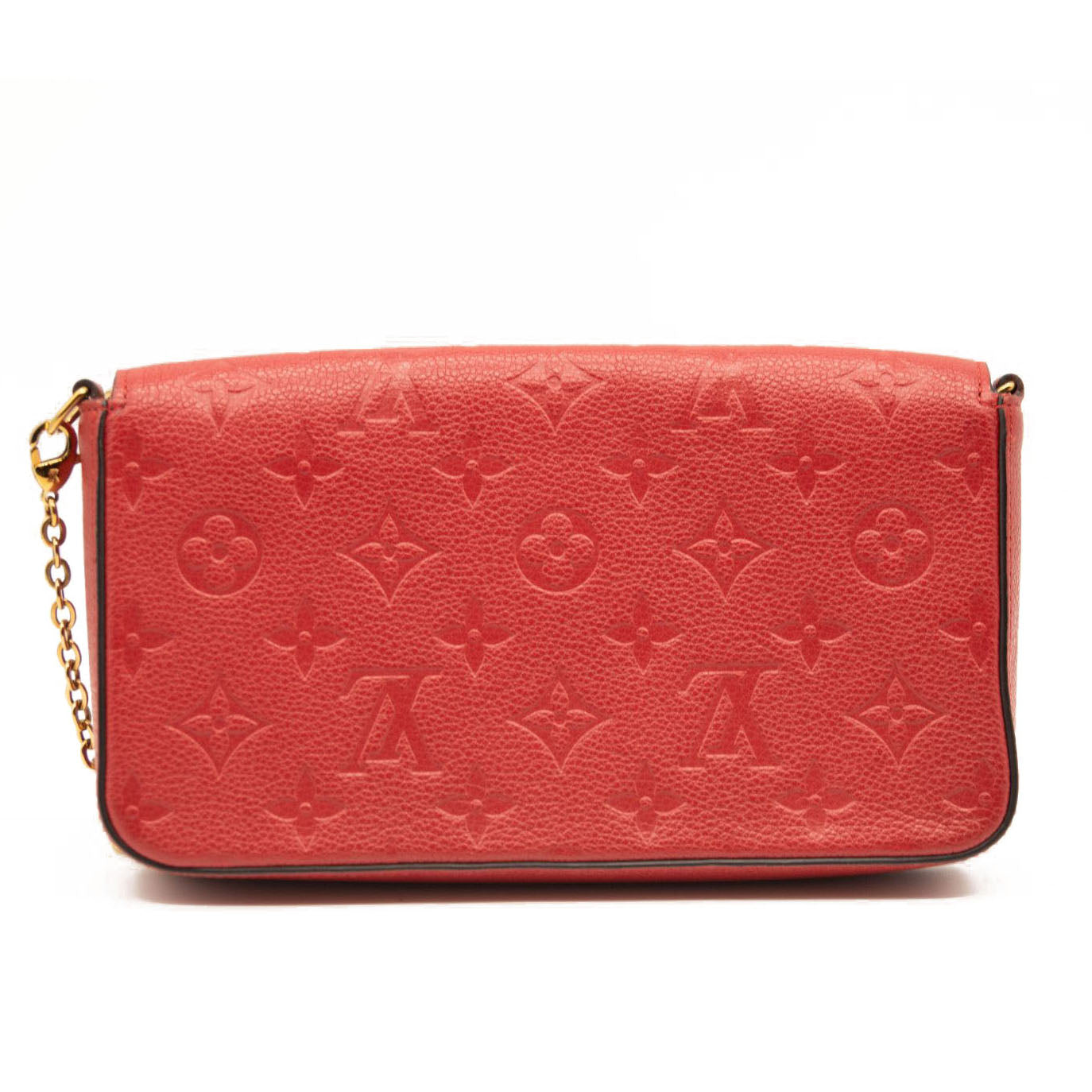 LOUIS VUITTON Empreinte Pochette Felicie Chain Wallet Cherry