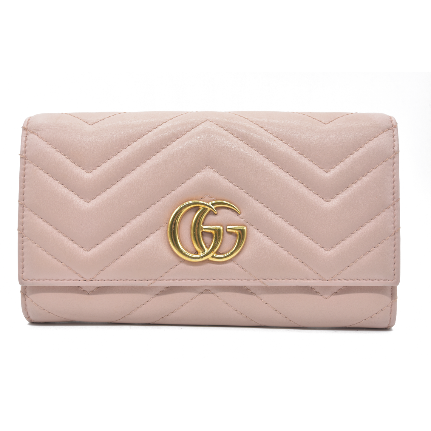 $900  Gucci GG Marmont Continental Wallet Pink Rose CONSIGNMENT