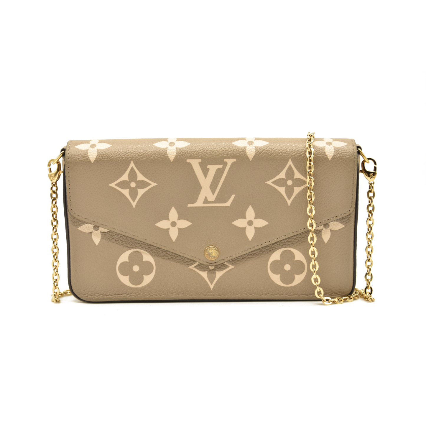 Louis Vuitton  Empreinte Monogram Giant Felicie Pochette Tourterelle Creme FY5200