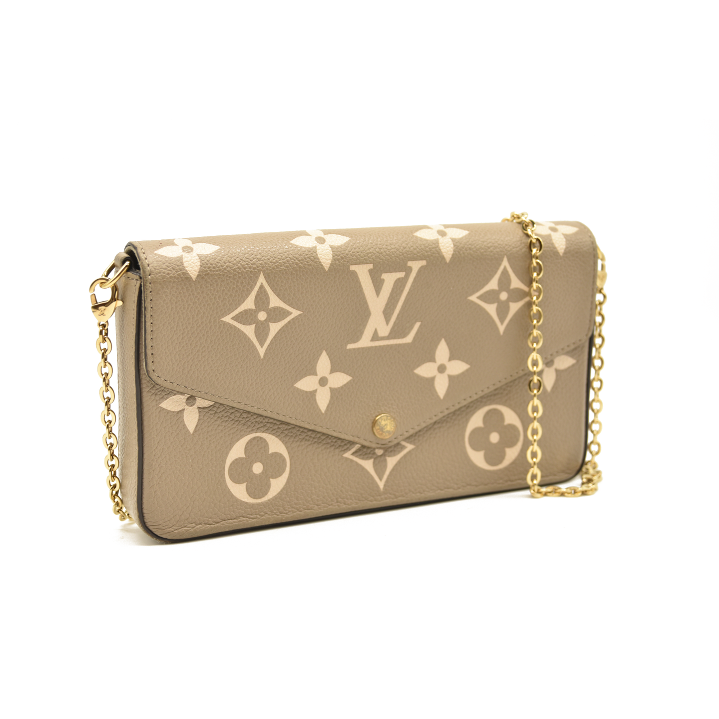Louis Vuitton  Empreinte Monogram Giant Felicie Pochette Tourterelle Creme FY5200