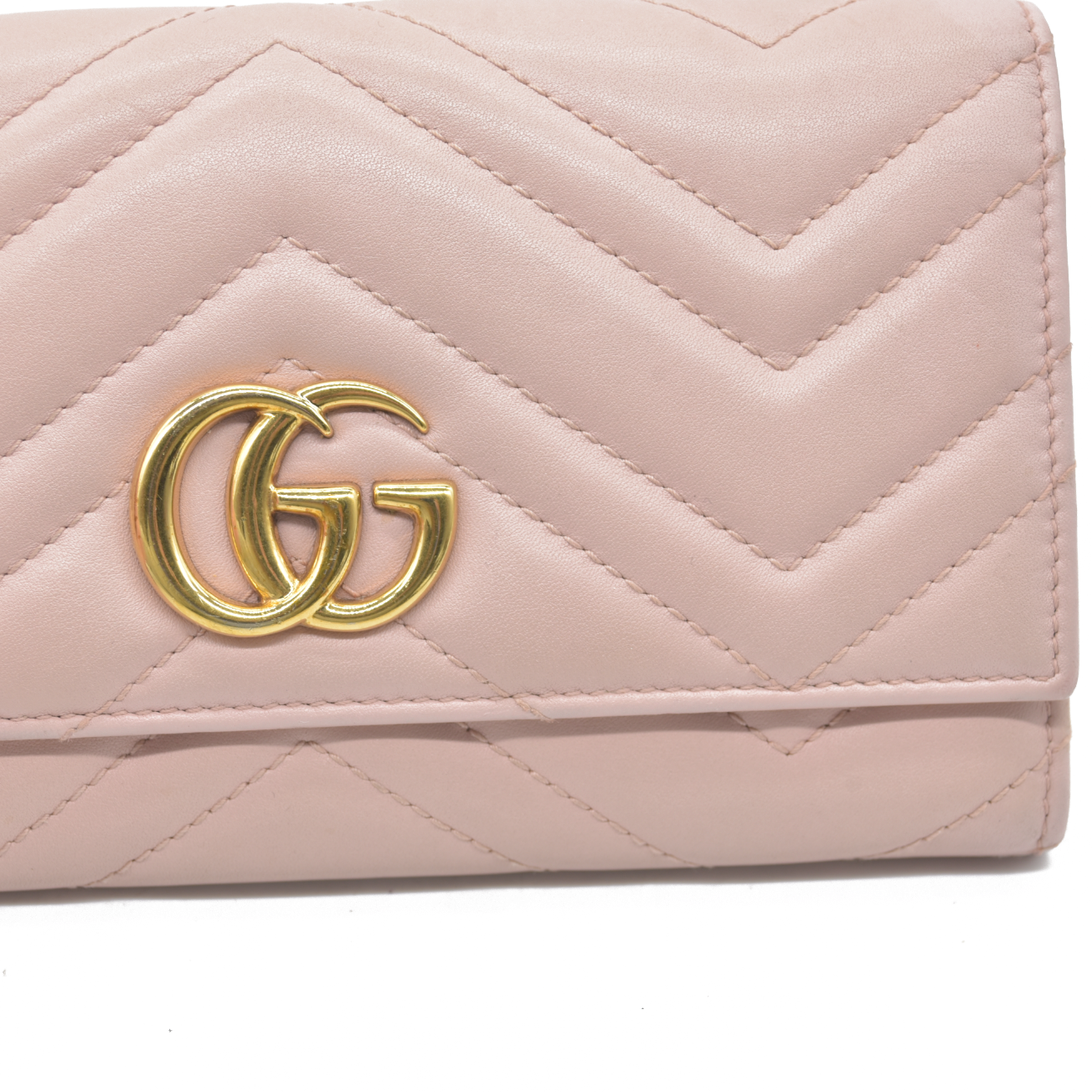 $900  Gucci GG Marmont Continental Wallet Pink Rose CONSIGNMENT