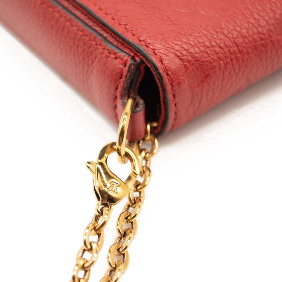 LOUIS VUITTON Empreinte Pochette Felicie Chain Wallet Cherry