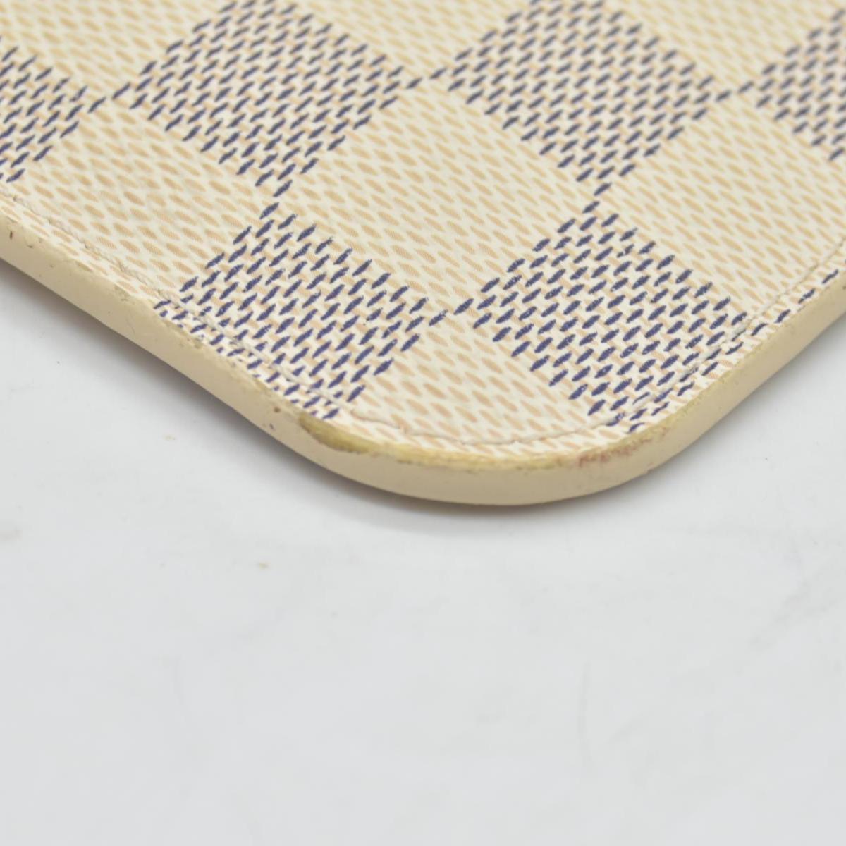 $600 Louis Vuitton Damier Azur Neverfull MM GM Pochette Rose Ballerine MS3179