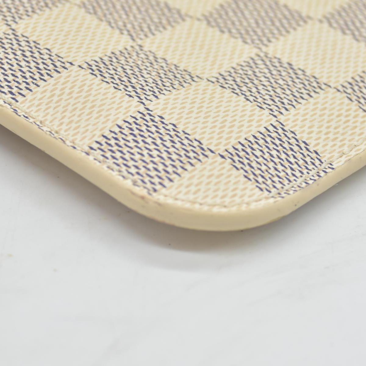 $600 Louis Vuitton Damier Azur Neverfull MM GM Pochette Rose Ballerine MS3179