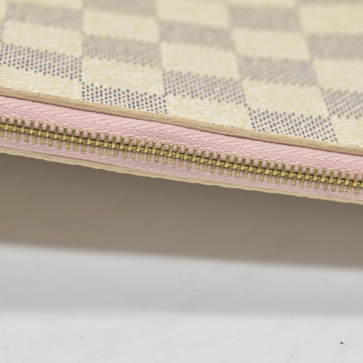 $600 Louis Vuitton Damier Azur Neverfull MM GM Pochette Rose Ballerine MS3179