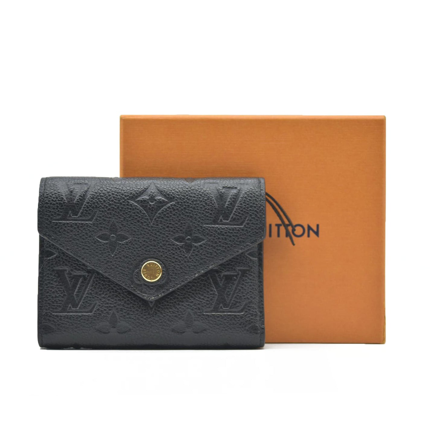 AUCTION $755 Louis Vuitton LV Monogram Empreinte Leather Victorine Wallet