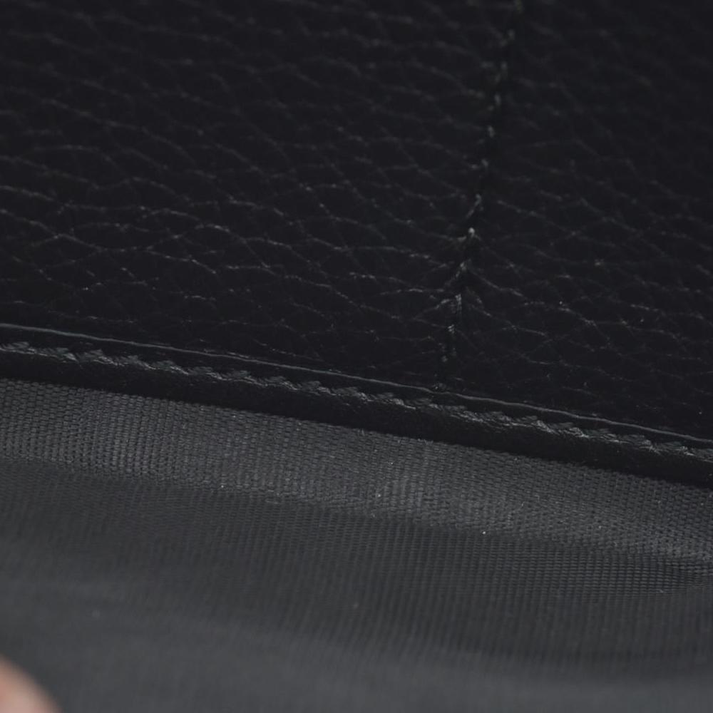 $880 Gucci Gucci Black Leather Bamboo Tassel Zip Around Wallet CONSIGNMENT