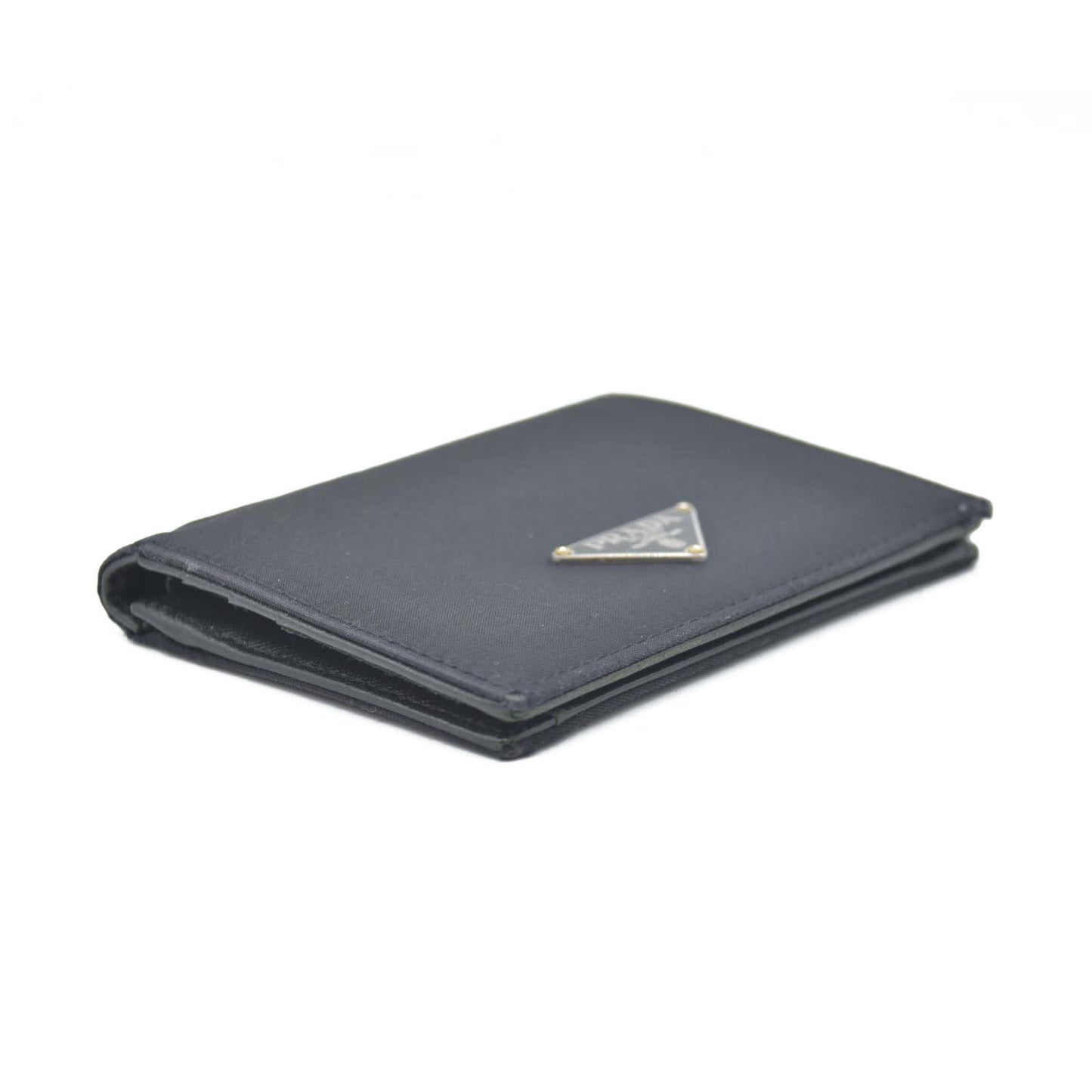 Prada  Tessuto Nylon Tri-Fold Compact Wallet Black