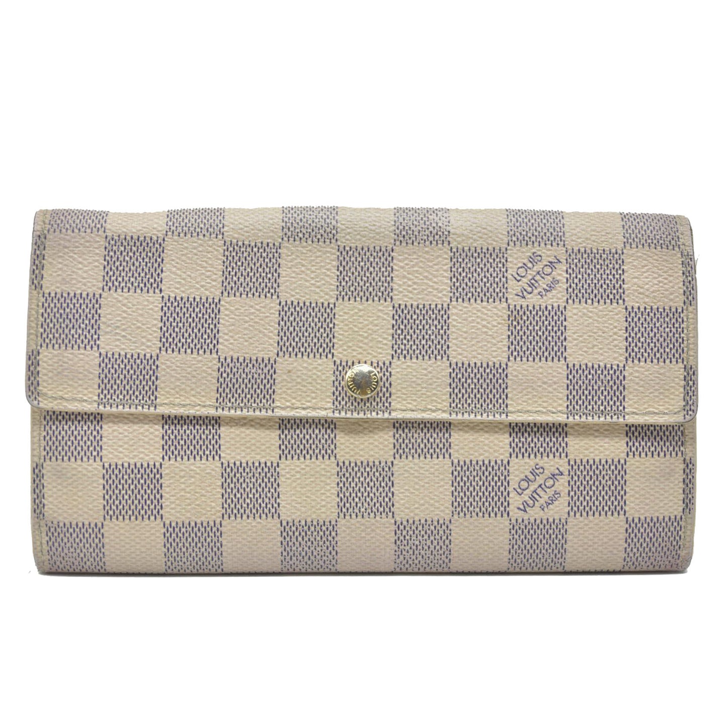 AUCTION $720 Louis Vuitton 2008 Damier Azur Pattern Sarah Wallet
