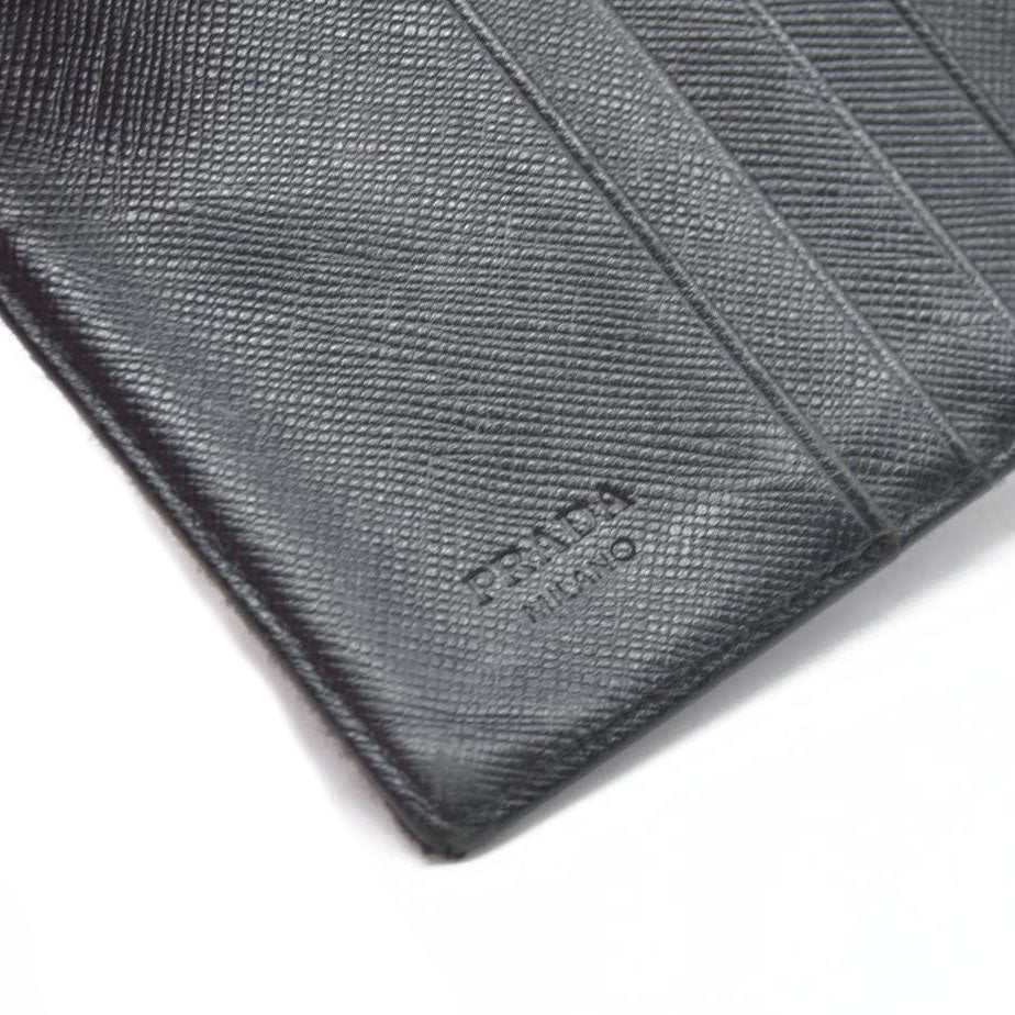 Prada  Tessuto Nylon Tri-Fold Compact Wallet Black