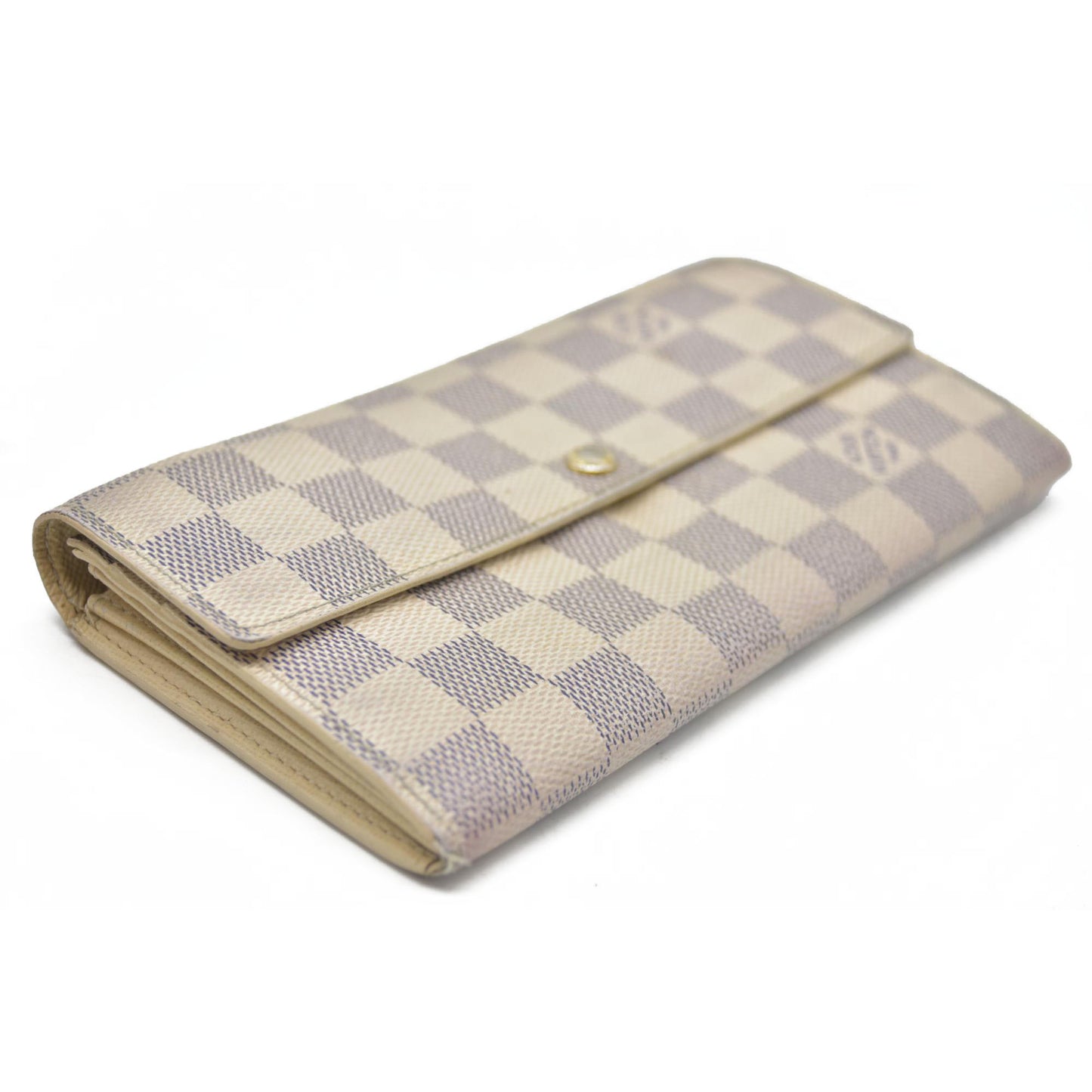 AUCTION $720 Louis Vuitton 2008 Damier Azur Pattern Sarah Wallet