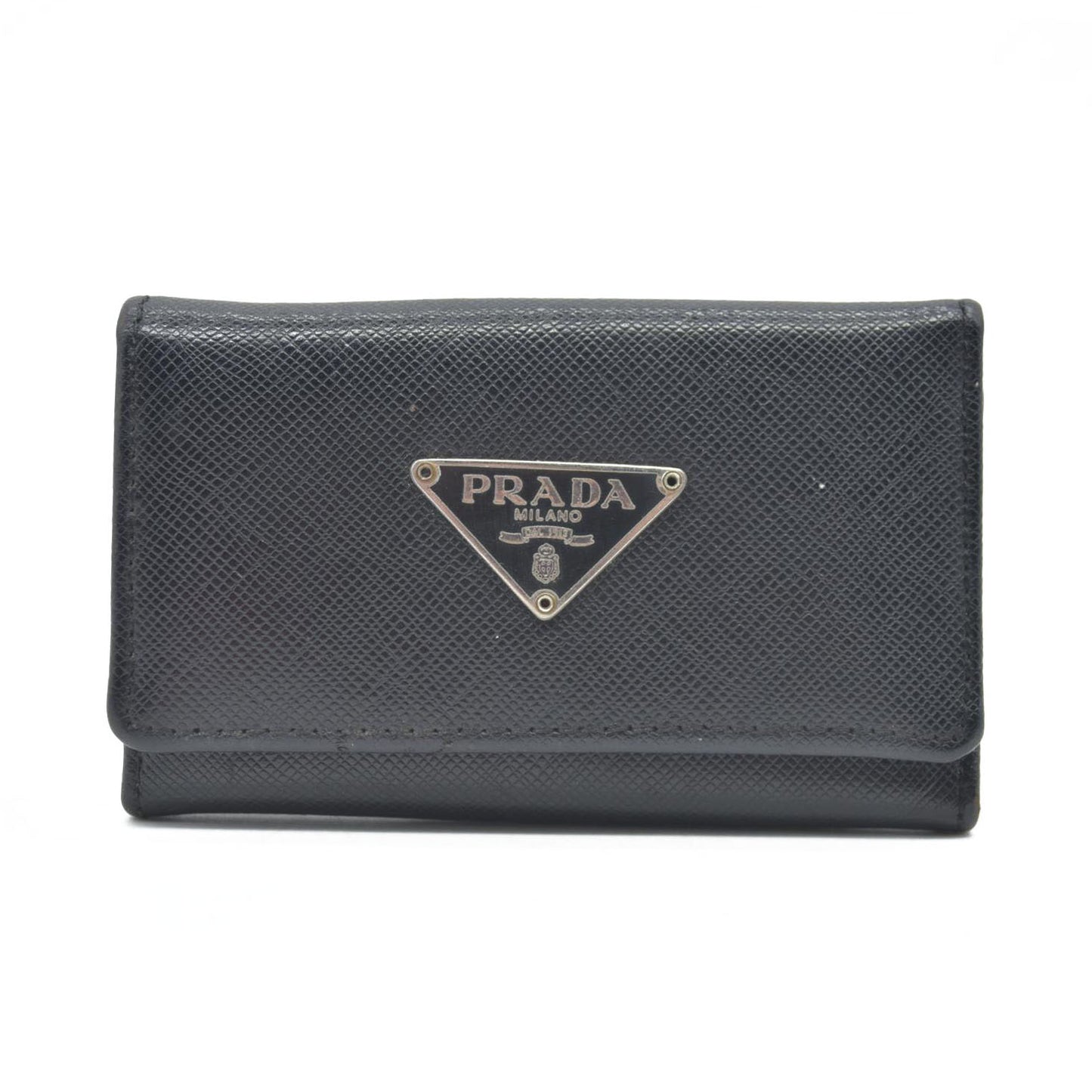 Prada Prada Black Saffiano Leather Key Case Holder