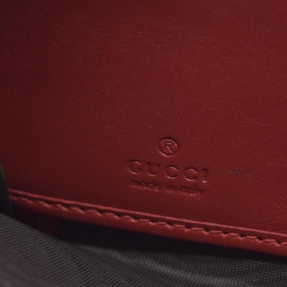 $830 Gucci Calfskin Matelasse GG Marmont Zip Around Wallet Hibiscus Red CONSIGNMENT