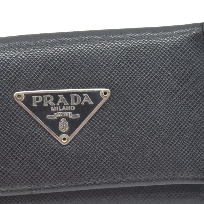 Prada Prada Black Saffiano Leather Key Case Holder