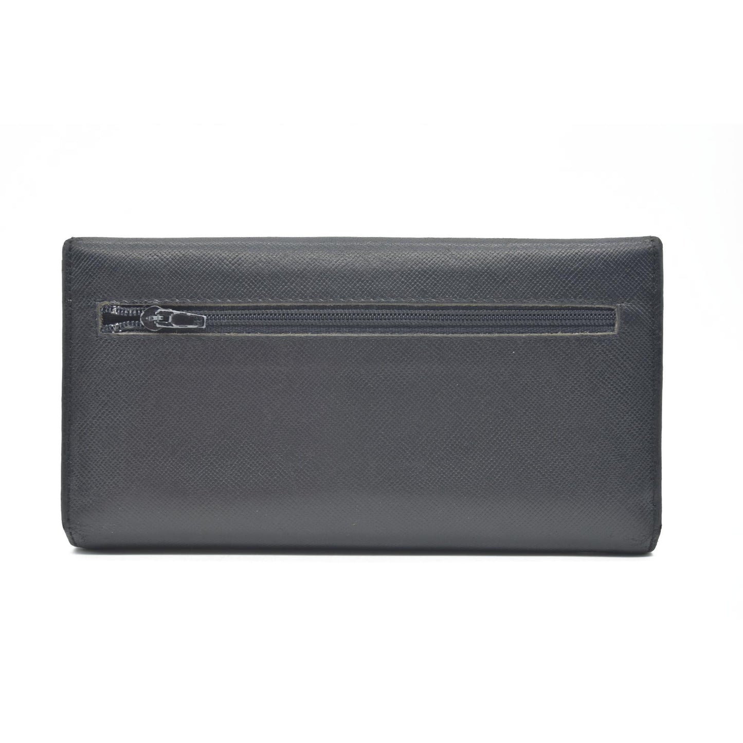 Prada Saffiano Tessuto Nylon Saffiano Tri-Fold Wallet Black