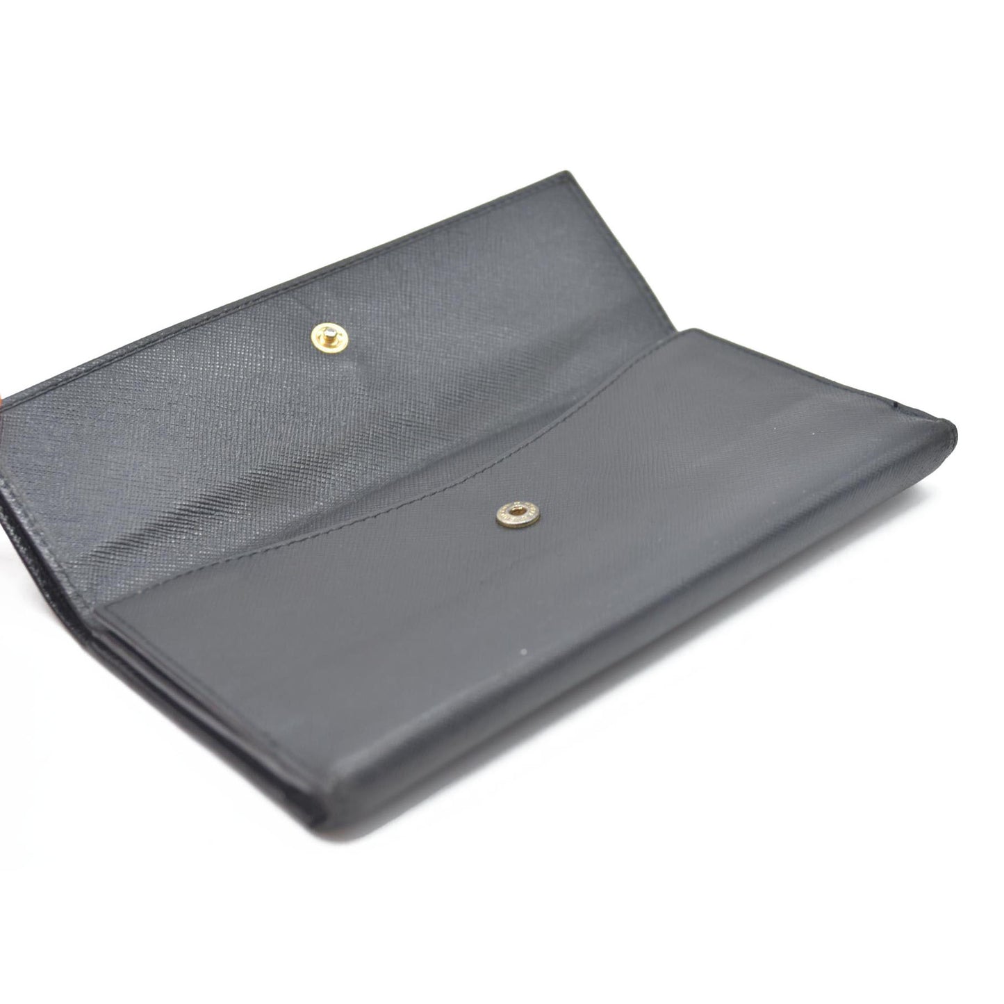 Prada Saffiano Tessuto Nylon Saffiano Tri-Fold Wallet Black