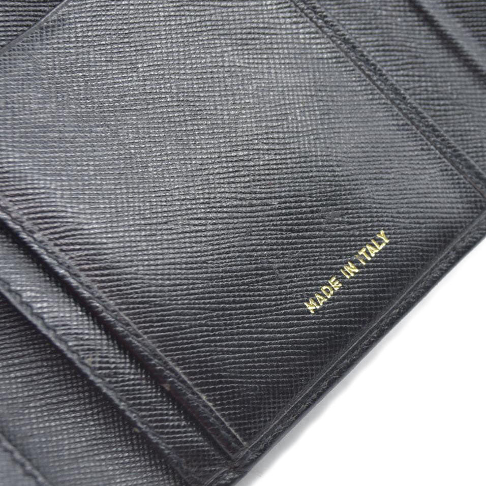 Prada Saffiano Tessuto Nylon Saffiano Tri-Fold Wallet Black