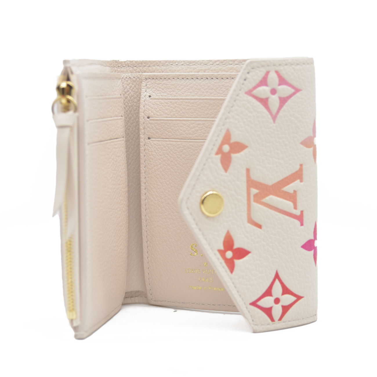 $840 Louis Vuitton Empreinte Victorine Wallet Sunrise Aquarelle 2024