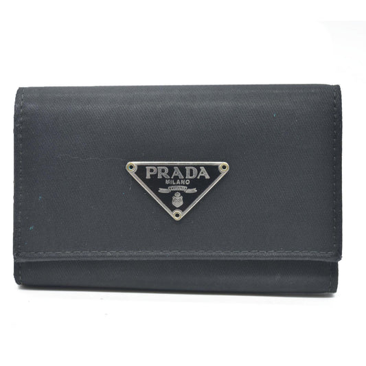 Prada Black Saffiano Leather Key Case Holder