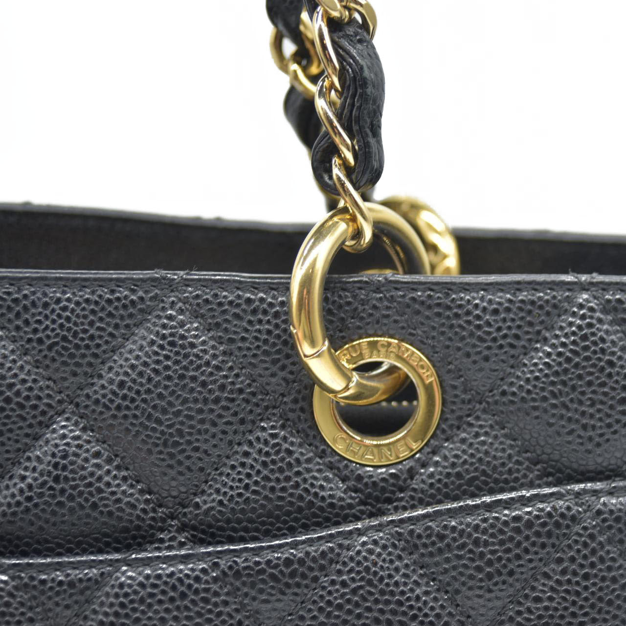 AUCTION $2900 Chanel  Caviar Quilted Grand Shopping Tote GST Black