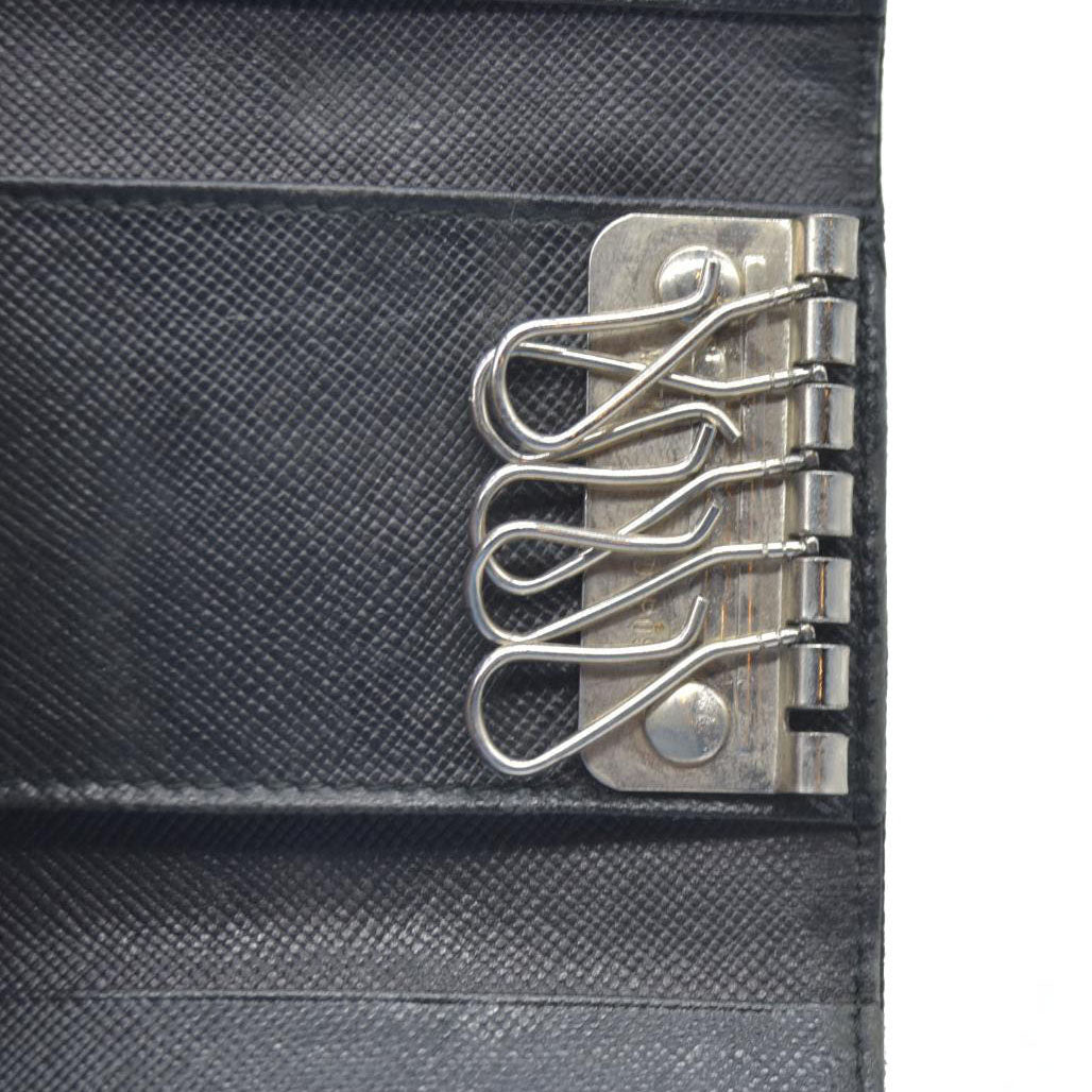 Prada Black Saffiano Leather Key Case Holder