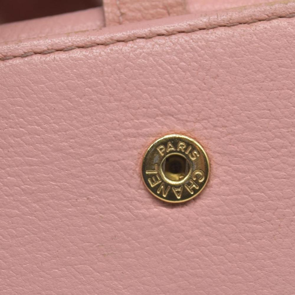 $1075 Chanel 2004 Grained Calfskin CC Button Long Wallet Pink CONSIGNMENT