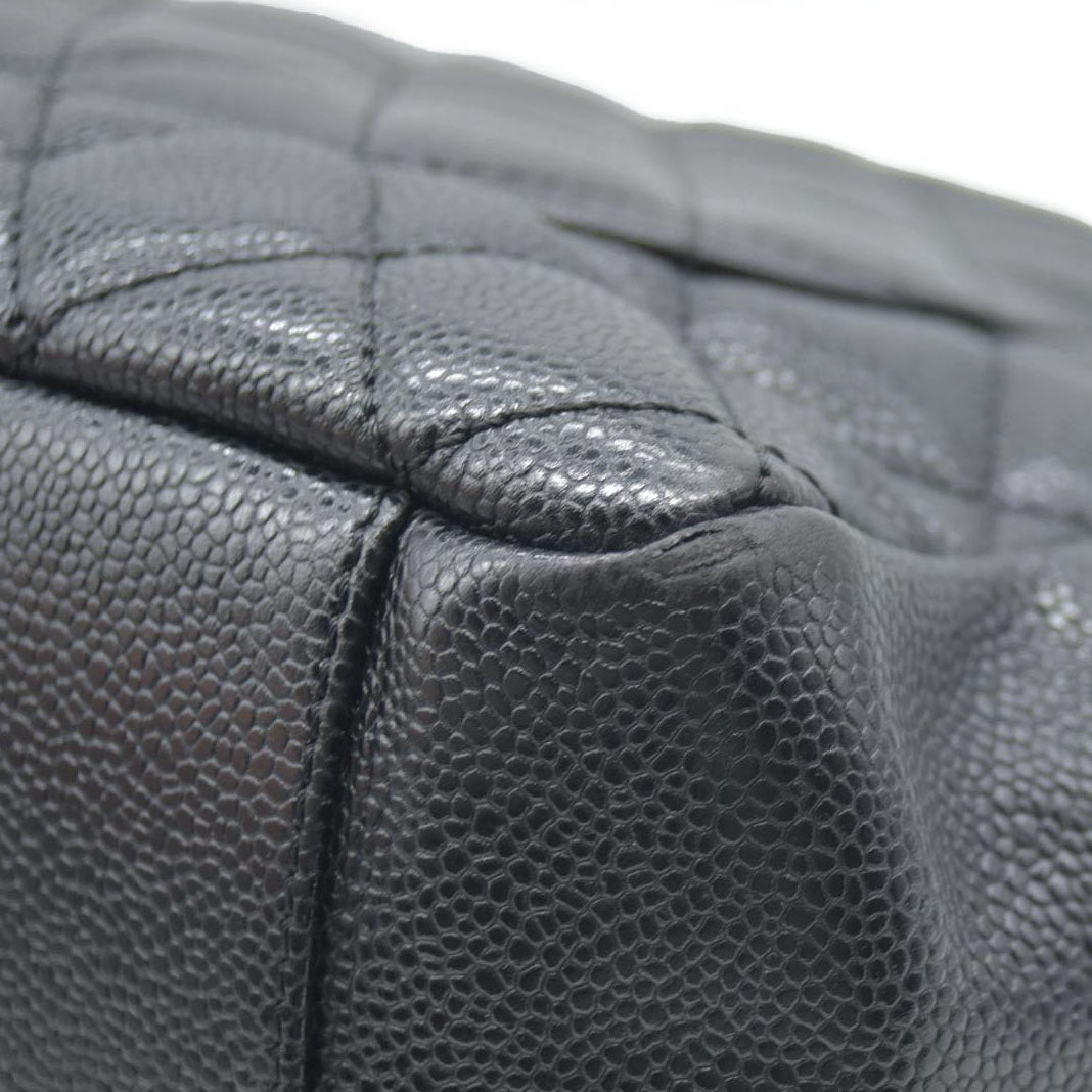 AUCTION $2900 Chanel  Caviar Quilted Grand Shopping Tote GST Black